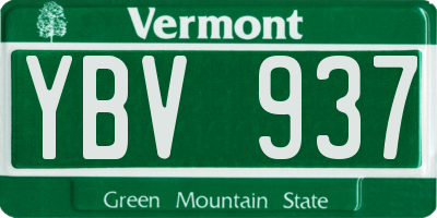 VT license plate YBV937