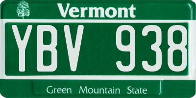 VT license plate YBV938