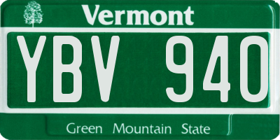 VT license plate YBV940