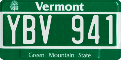 VT license plate YBV941