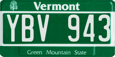 VT license plate YBV943