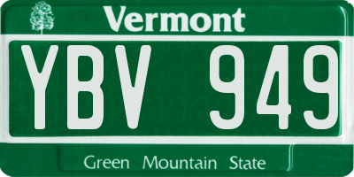 VT license plate YBV949
