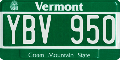 VT license plate YBV950