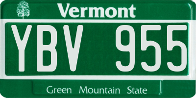 VT license plate YBV955