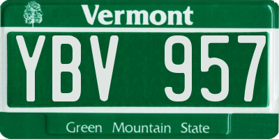 VT license plate YBV957
