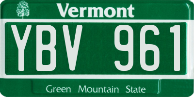 VT license plate YBV961
