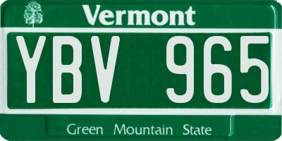 VT license plate YBV965