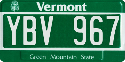 VT license plate YBV967