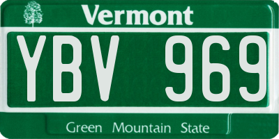 VT license plate YBV969
