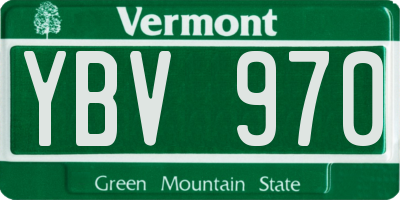 VT license plate YBV970