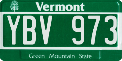 VT license plate YBV973