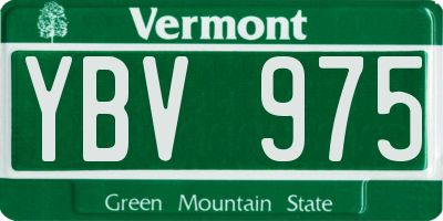 VT license plate YBV975