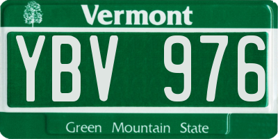 VT license plate YBV976