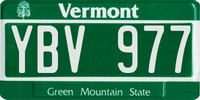 VT license plate YBV977
