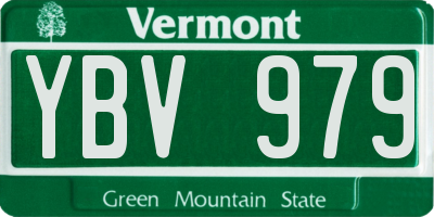 VT license plate YBV979