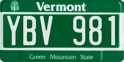 VT license plate YBV981