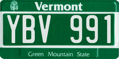 VT license plate YBV991
