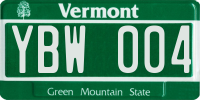 VT license plate YBW004