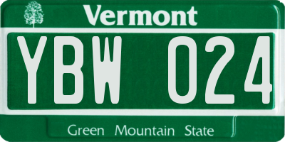VT license plate YBW024