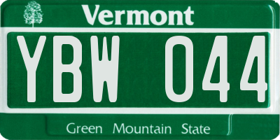 VT license plate YBW044