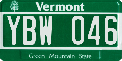 VT license plate YBW046