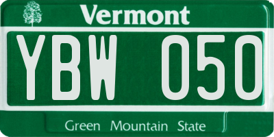 VT license plate YBW050