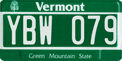 VT license plate YBW079
