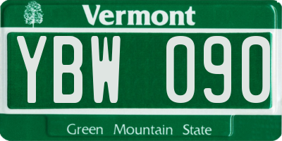 VT license plate YBW090