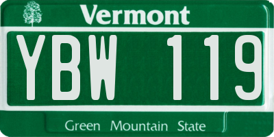 VT license plate YBW119