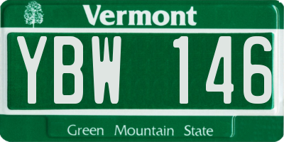 VT license plate YBW146