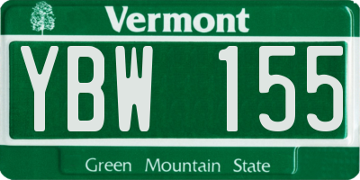 VT license plate YBW155