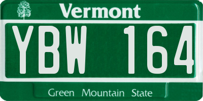 VT license plate YBW164