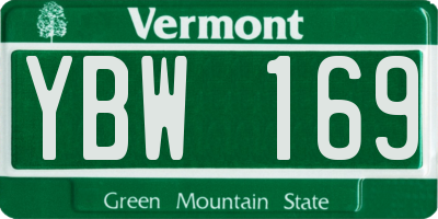 VT license plate YBW169