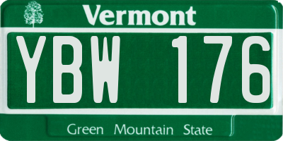 VT license plate YBW176