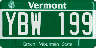 VT license plate YBW199