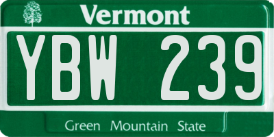 VT license plate YBW239