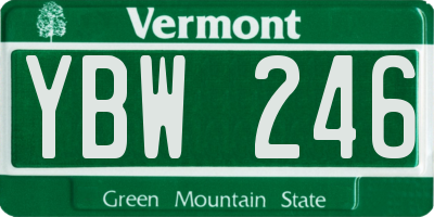 VT license plate YBW246