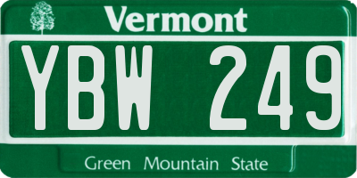 VT license plate YBW249