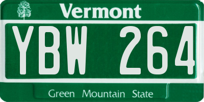 VT license plate YBW264