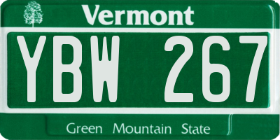 VT license plate YBW267