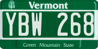 VT license plate YBW268