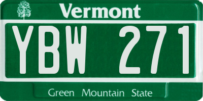VT license plate YBW271