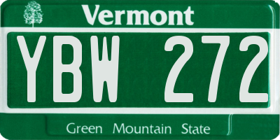 VT license plate YBW272
