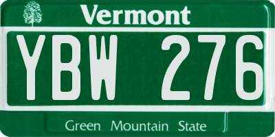 VT license plate YBW276