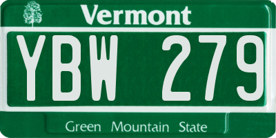 VT license plate YBW279