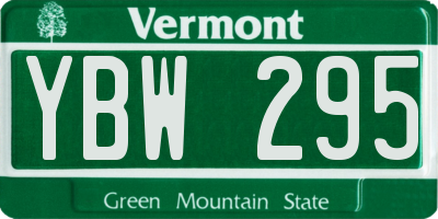 VT license plate YBW295
