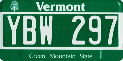 VT license plate YBW297