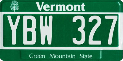 VT license plate YBW327