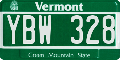 VT license plate YBW328
