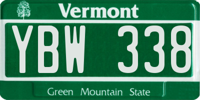 VT license plate YBW338